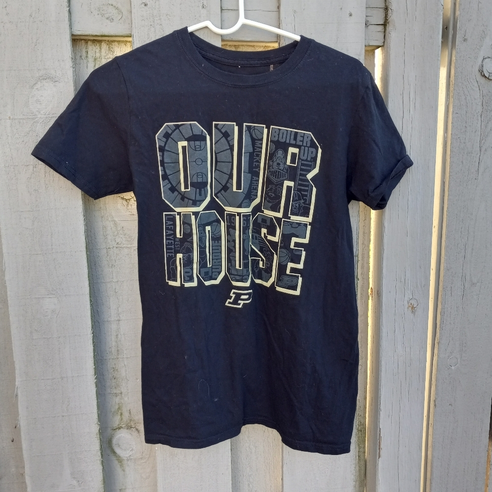 Purdue black "our house" tee size small